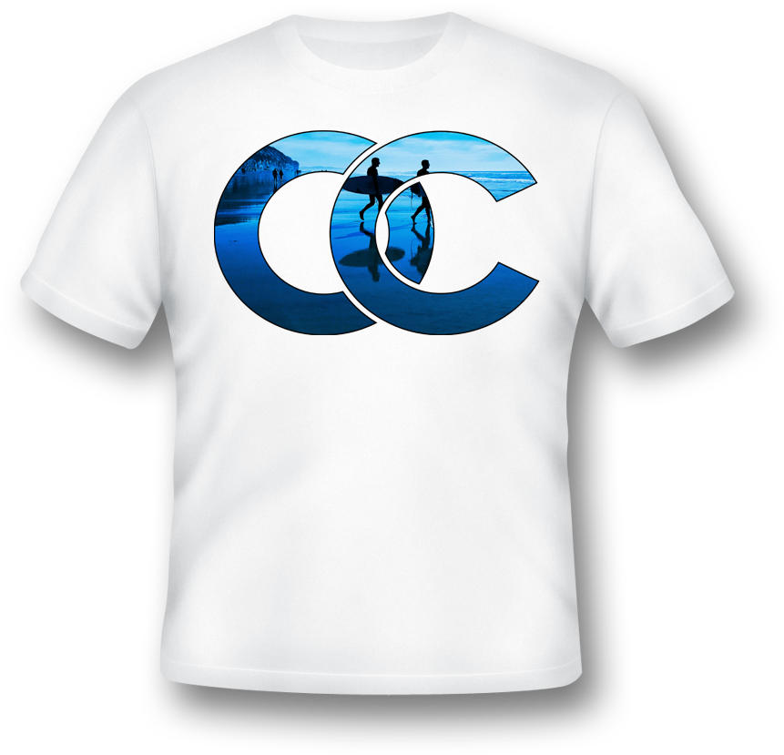 Blue Waves - Blank White T Shirt Psd (874x939), Png Download