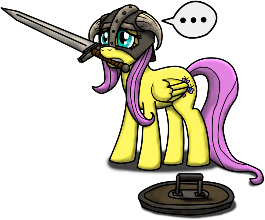 The Elder Scrolls V - Dovahkiin Fluttershy (900x741), Png Download