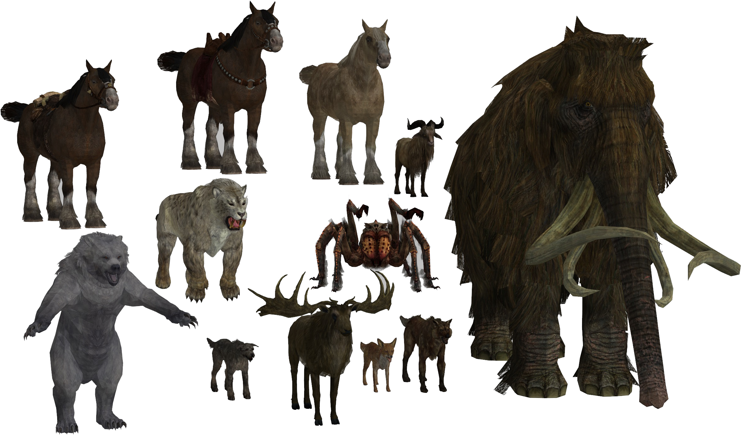 Skyrim Animals By Devildomish-d6n1d0a - Skyrim Animals (2431x1410), Png Download