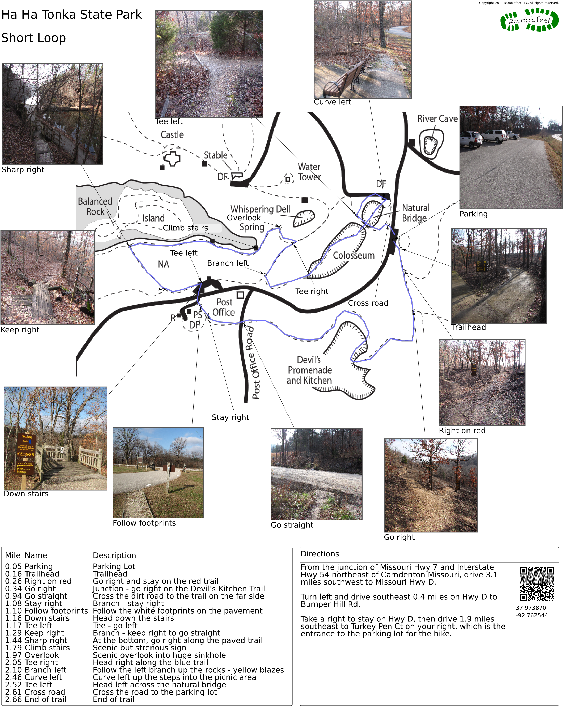 Printable Trail Map In Png Format - Ha Ha Tonka Trails (2250x2800), Png Download
