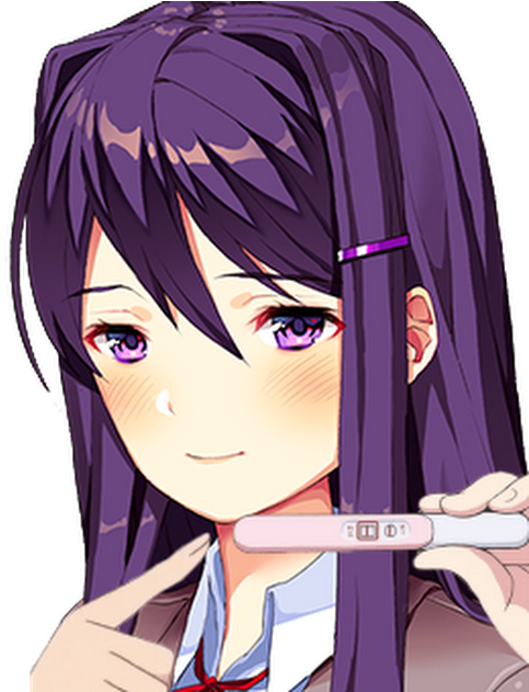 Photo - Doki Doki Literature Club Yuri Sprite (530x630), Png Download