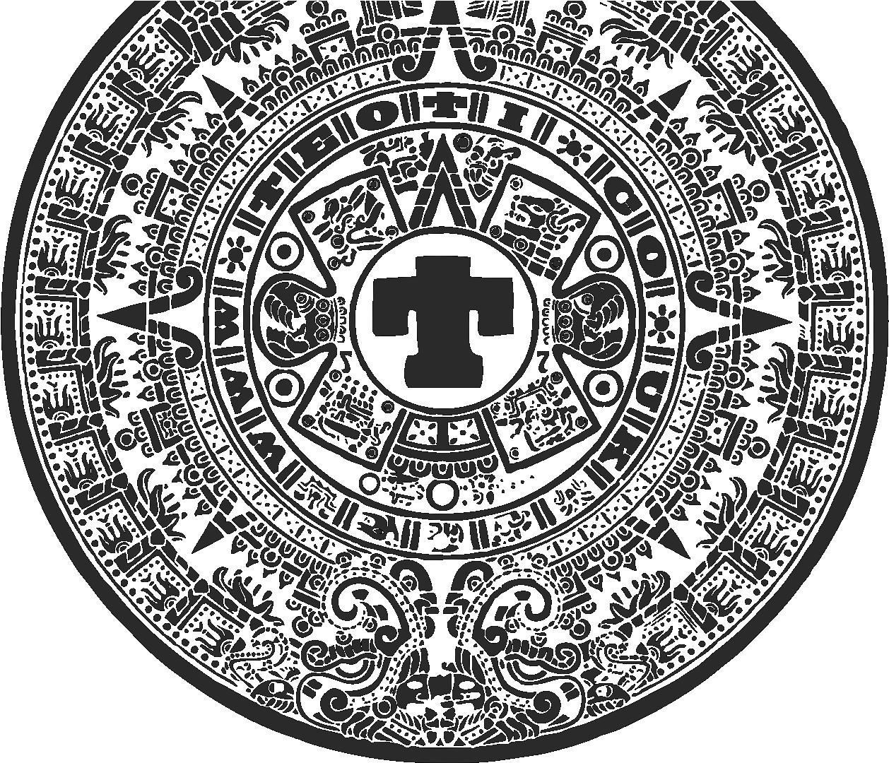 Mohit - Mandala Calendario De Los Maya Para Colorear (1280x1097), Png Download