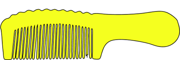 File - Hair - Hair Comb Clip Art (600x202), Png Download