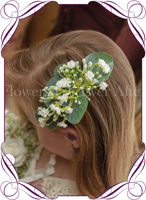 Silk Artificial White Wedding Hair Comb With Gum Foliage - Headpiece (608x822), Png Download