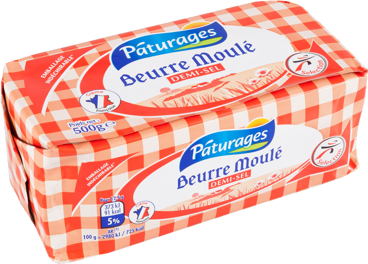 0251 Beurre Demi-sel Pm 500g Paturages - Bread (800x800), Png Download