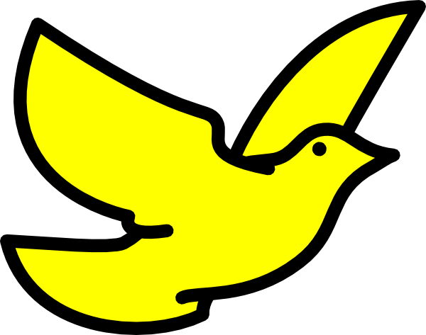Yellow Dove Clip Art - Dove Bird Clipart Black And White (600x473), Png Download
