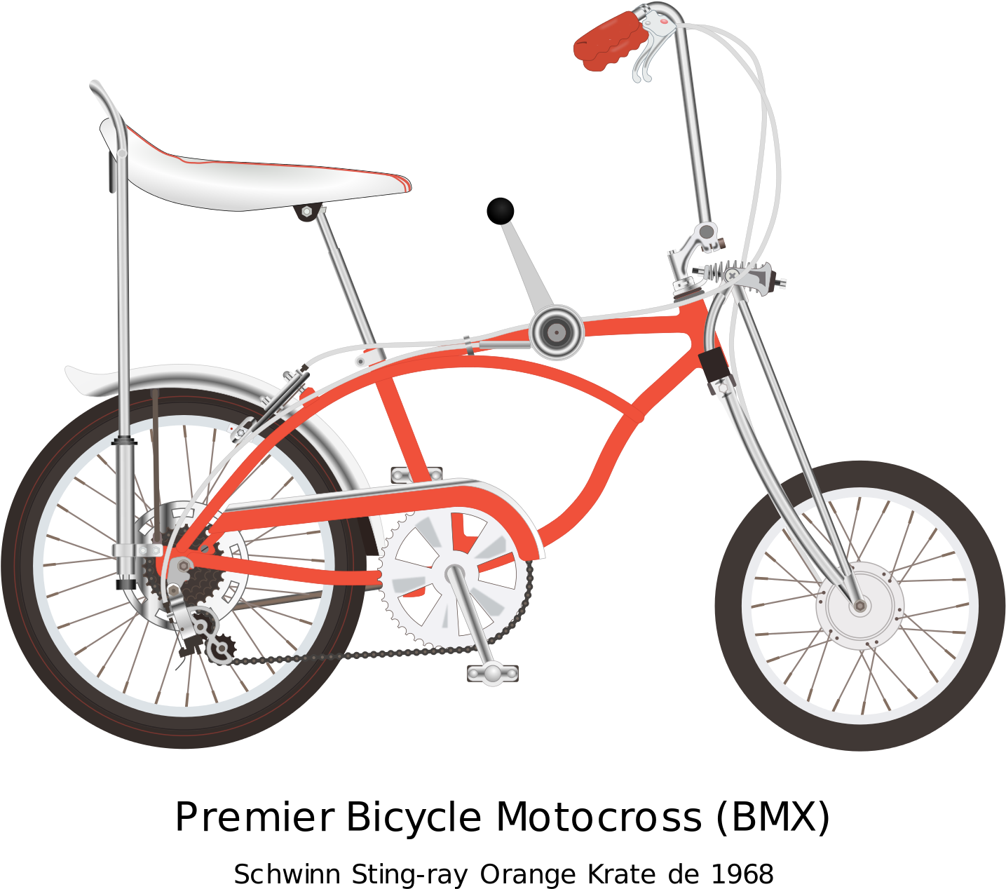 Open - Bicycle Moto Cross 1969 (2000x1405), Png Download