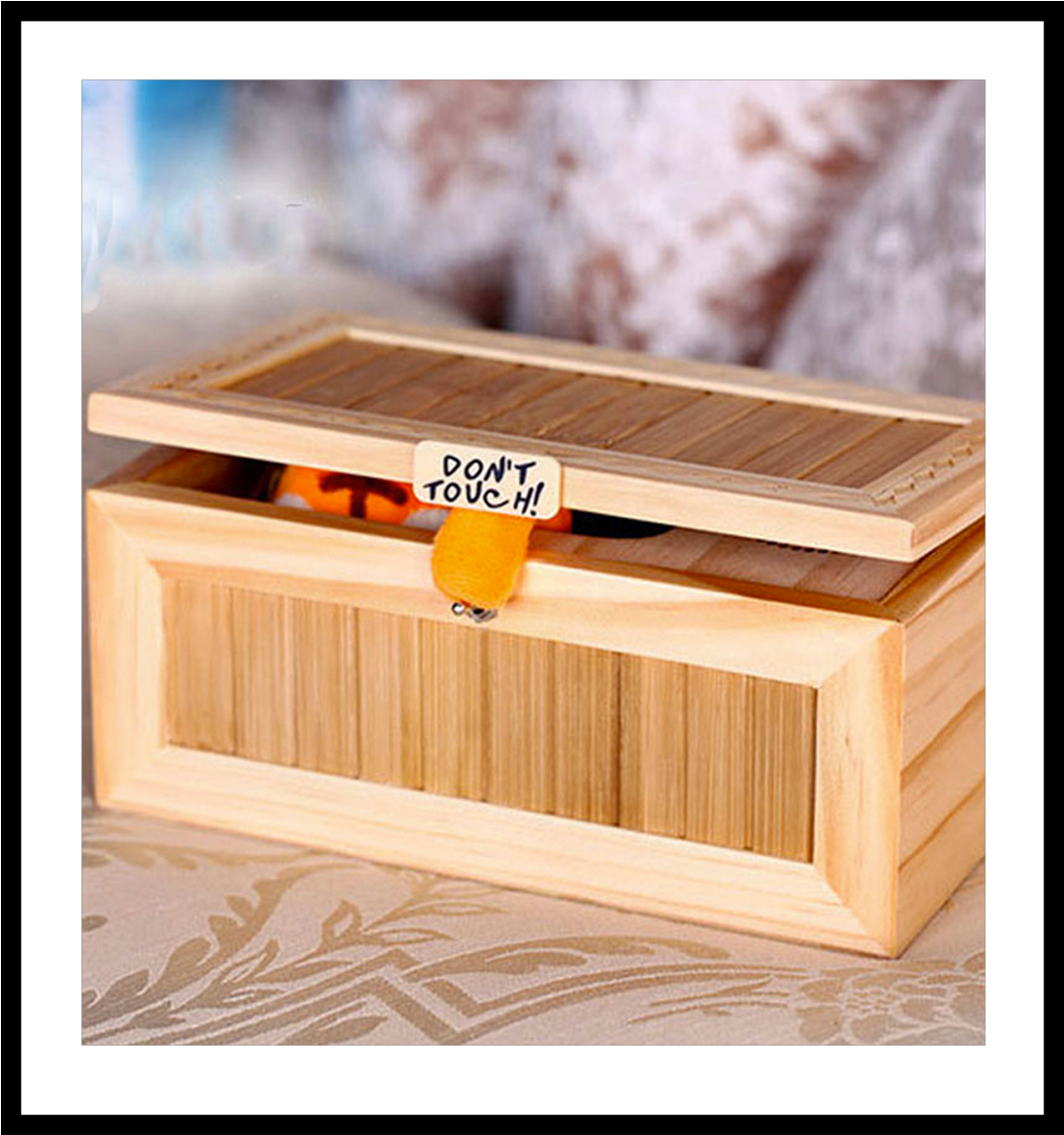 Useless Wooden Box - Grocery House Funny Tiger Don't Touch Me Musical Box, (1247x1193), Png Download