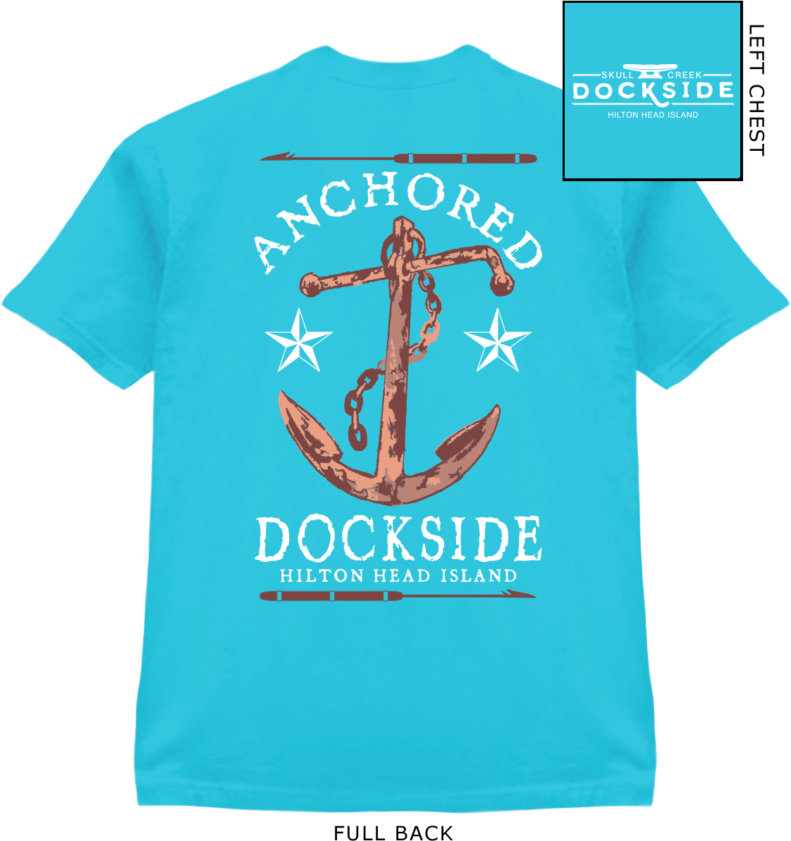 Anchored T Shirt Lagoon Blue - Shark T Shirt Bar (1183x1355), Png Download