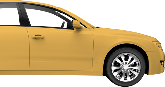 Yellow Car With No Background - Véhicule Berline (560x295), Png Download