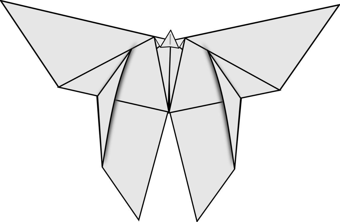 Crane Origami Paper Drawing Origami Paper - Origami Butterfly Clip Art (1148x750), Png Download
