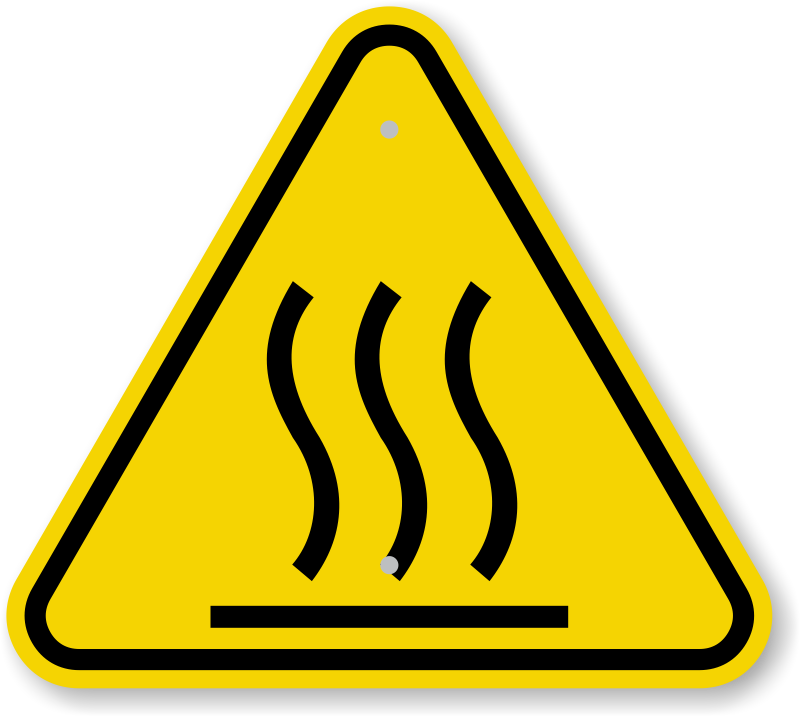 Iso Burn Hazard Hot Surface Symbol Warning Sign - Stairs Fall (800x716), Png Download