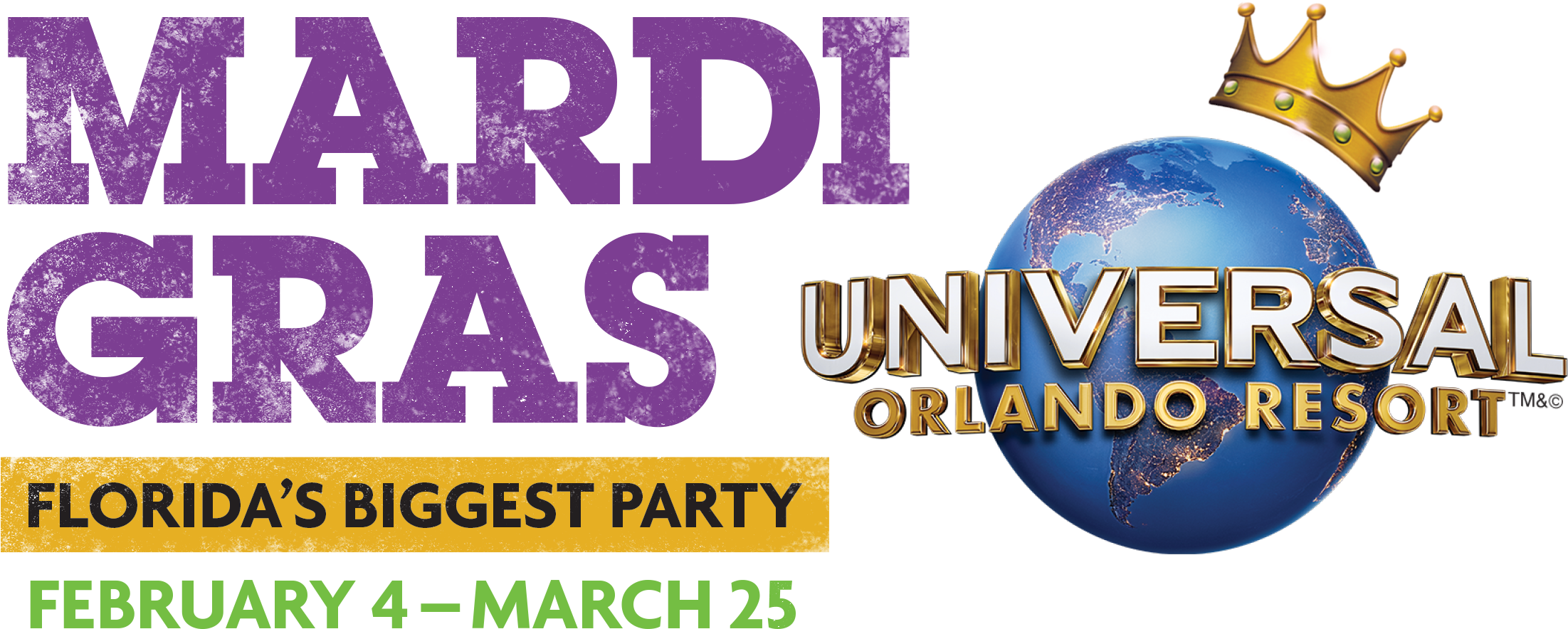 Logo Mg Withdates Hiresposmid - Universal Studios Mardi Gras 2018 (2250x1095), Png Download