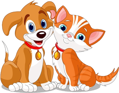 Raining Cats And Dogs Clipart - Dog And Cat Clipart Png (400x400), Png Download