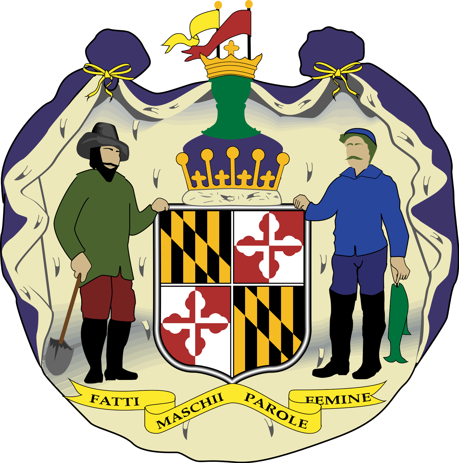 Maryland's Coat Of Arms - Heraldic Banner George Calvert (1586x1600), Png Download