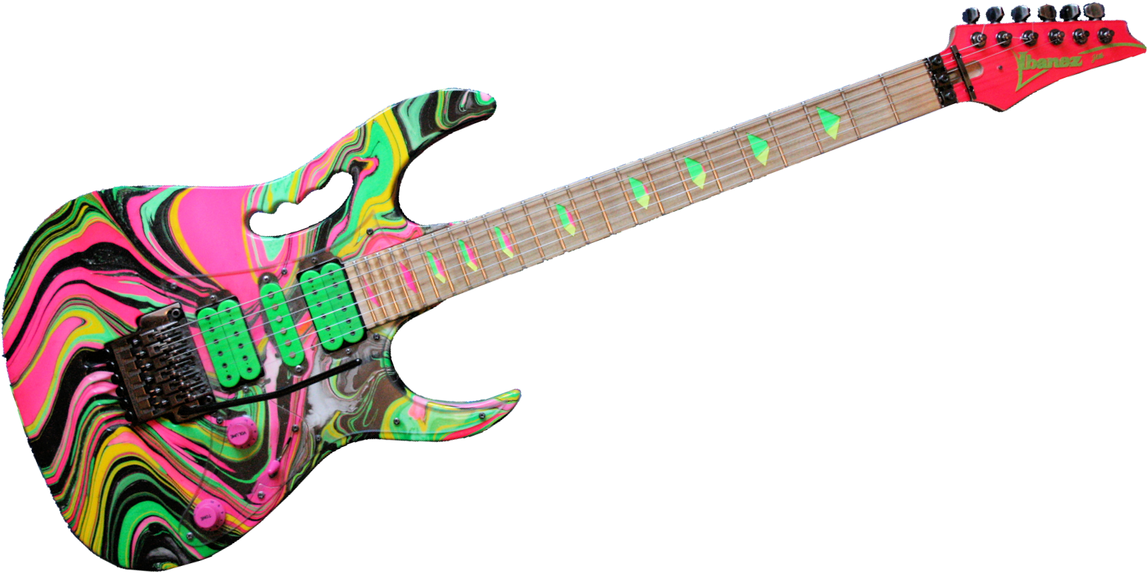 Share This Image - Ibanez Jem Pink Swirl (1000x500), Png Download