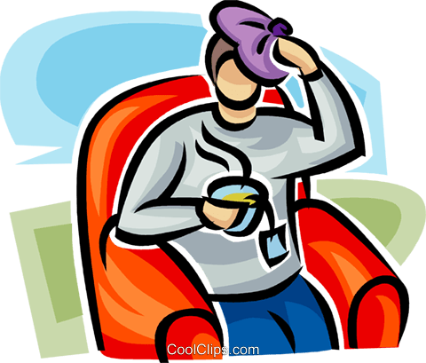 Man With An Ice Pack On His Head Royalty Free Vector (480x409), Png Download