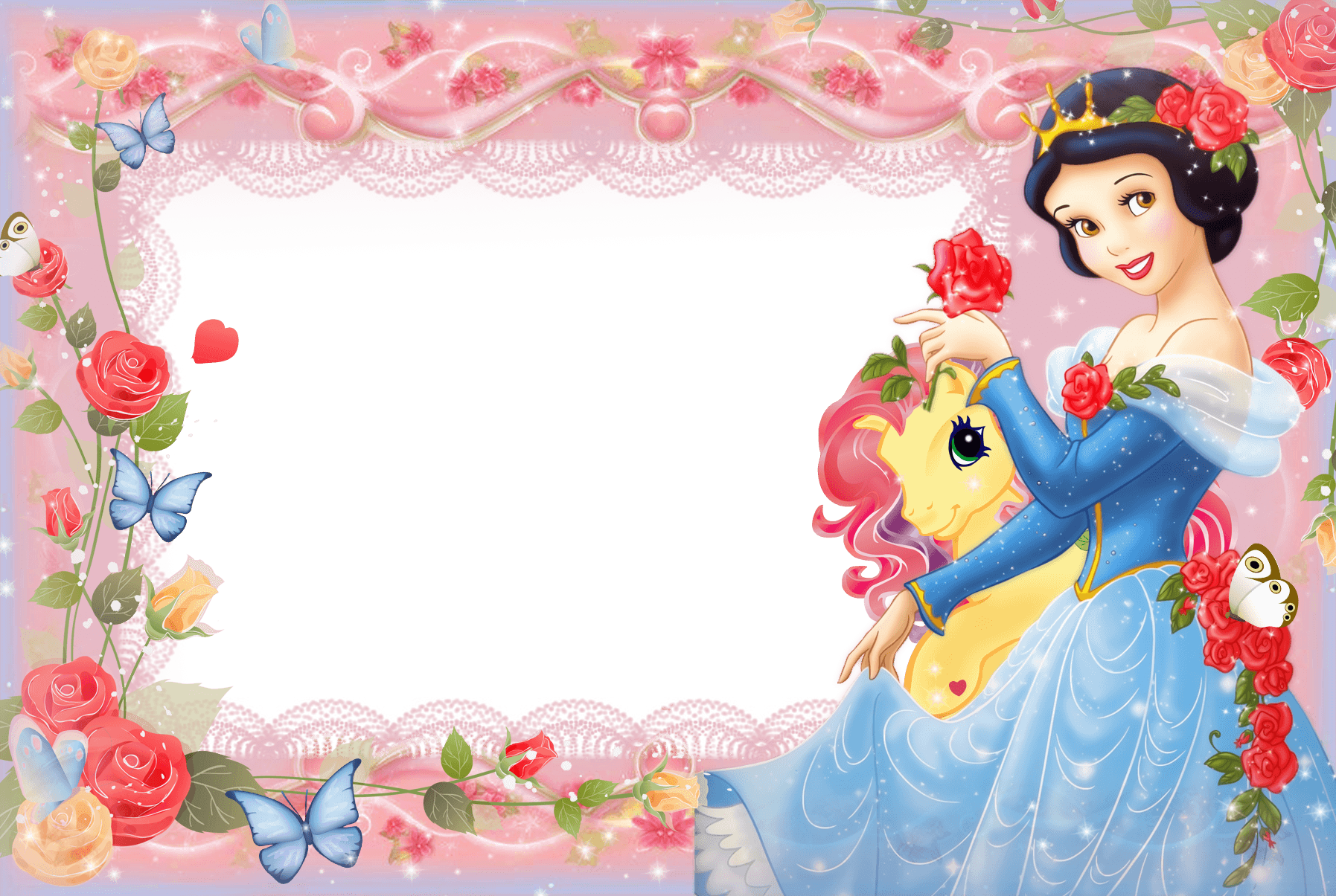 Marco Foto Blancanieves - 7th Birthday Invitation Layout (1795x1205), Png Download