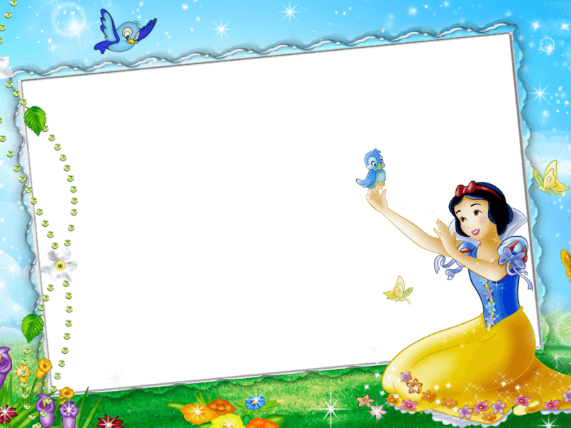 Marco De Blancanieves Marco Azul De Foto De Blancanieves - Mickey Mouse Character Frame (800x600), Png Download