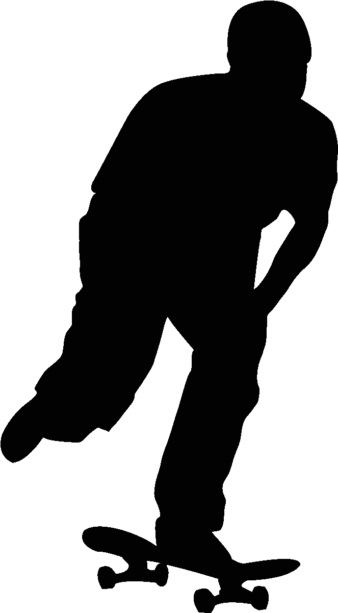 Sticker Skater En Pleine Course Ambiance Sticker Kc3210 - Skateboard Silhouette (1200x1200), Png Download
