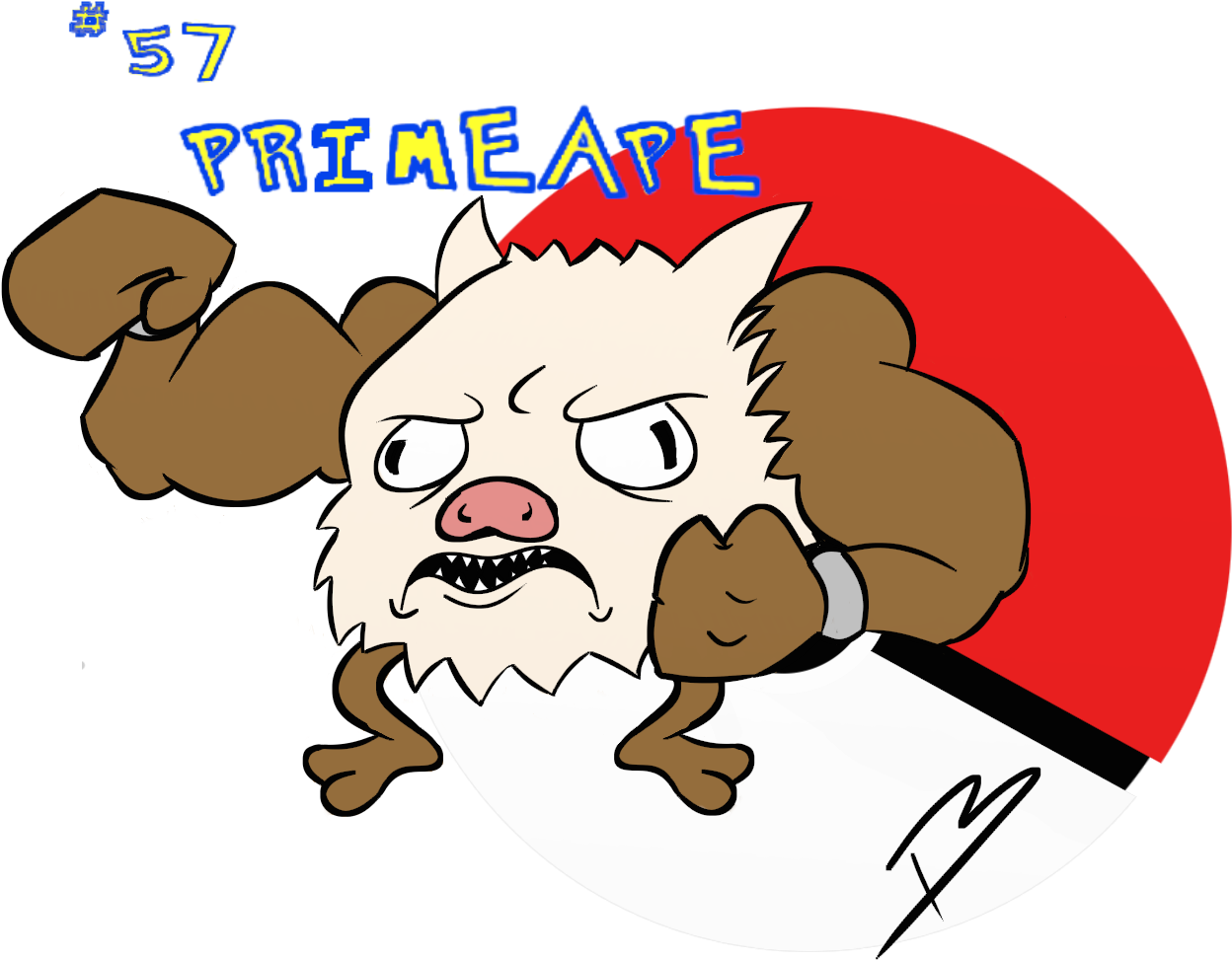 Super Metroid Mammal Nose Cartoon Dog Like Mammal Clip - Pokemon Primeape Meme (1366x1000), Png Download