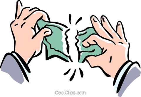 Rasgando Dinheiro Além Livre De Direitos Vetores Clip - Tearing Clipart (480x332), Png Download