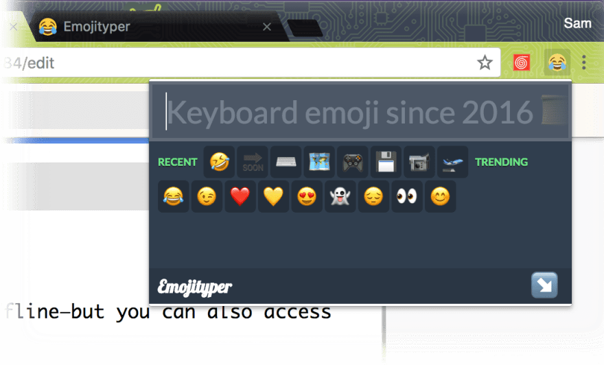 Emojityper Chrome Extension Showing Its Browser Action - Google Chrome Extension (880x532), Png Download