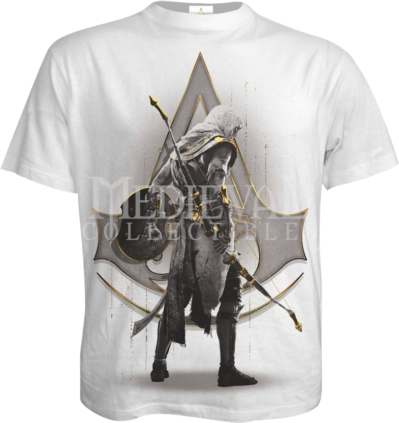 Assassins Creed Origins White T Shirt - T Shirt Assassin's Creed (850x850), Png Download