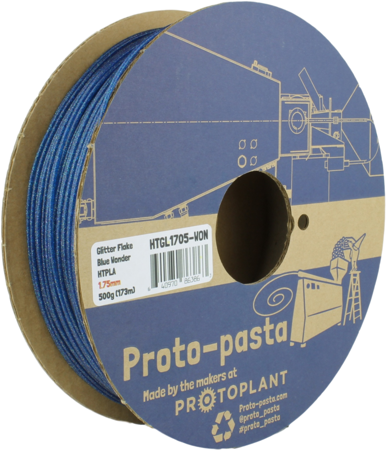 Proto-pasta Wonder Blue Glitter Flake Htpla - Proto-pasta Htp22805-ice High Temperature Spool , Pla (1001x1001), Png Download