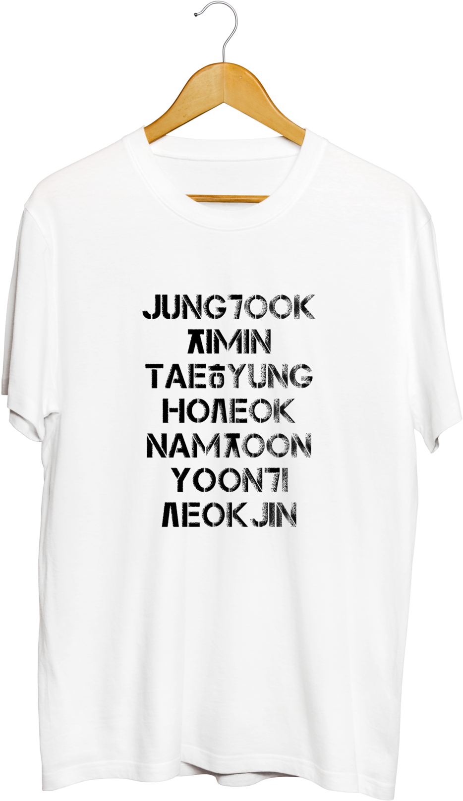Bts Black Korean Typography White T-shirt - Korean Language (2048x1920), Png Download