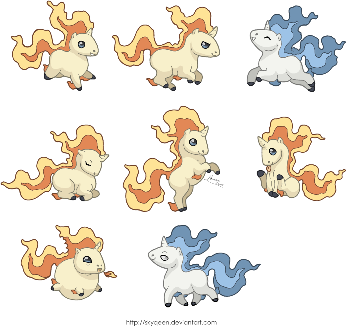 Some Chibi Rapidash By Mysweetqueen - Chibi Ponyta (1280x1252), Png Download