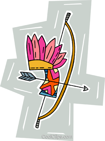 Indian Head Dress With Bow And Arrow Royalty Free Vector - Graphic Design (358x480), Png Download
