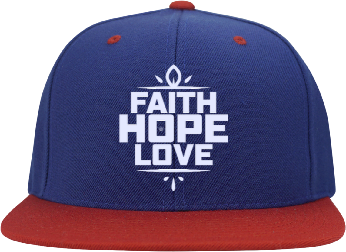 Faith Hope Love Flat Bill High-profile Snapback Hat - Baseball Cap (1155x1155), Png Download