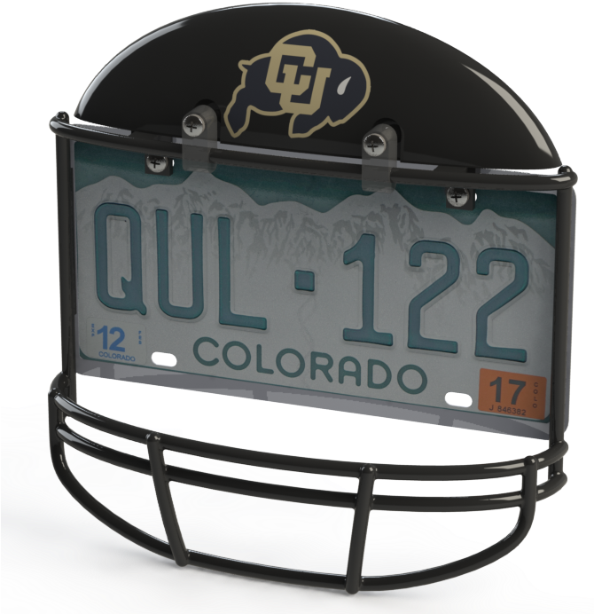 University Of Colorado Buffaloes Helmet Frame - Sports Team License Plate Frame (669x703), Png Download