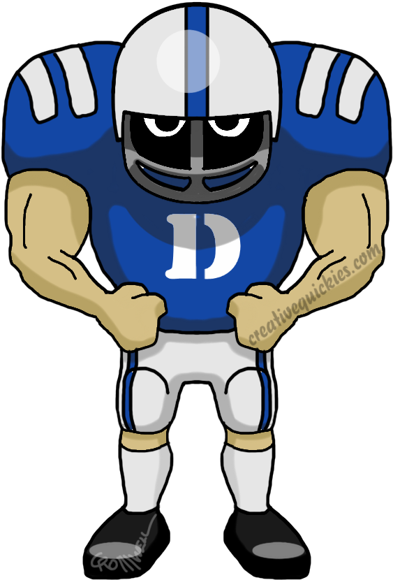 Durham North Carolina Duke University Blue Devils - Green Bay Packers Cartoon (752x940), Png Download