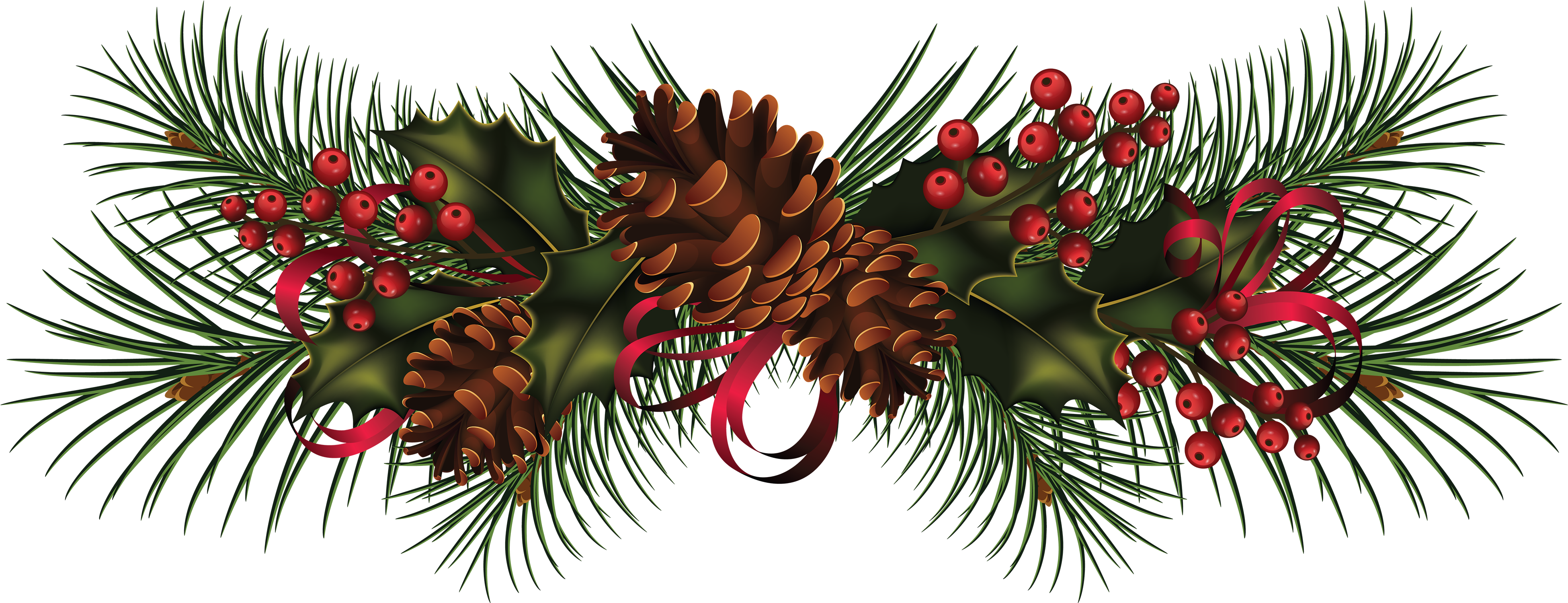 Picture Free Download Christmas Wreath Clip Art Cone (3900x2274), Png Download