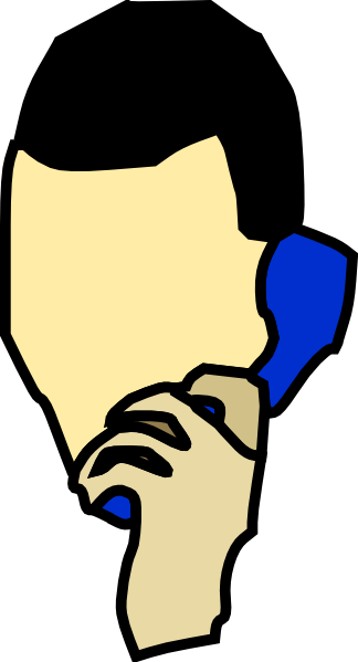 Mobile Clipart Png - Man Phone Clipart (324x599), Png Download