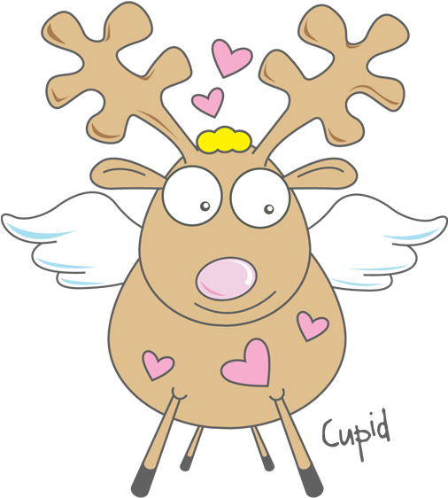 Collection Of Dasher High Quality Free - Cupid Reindeer Clipart (600x600), Png Download