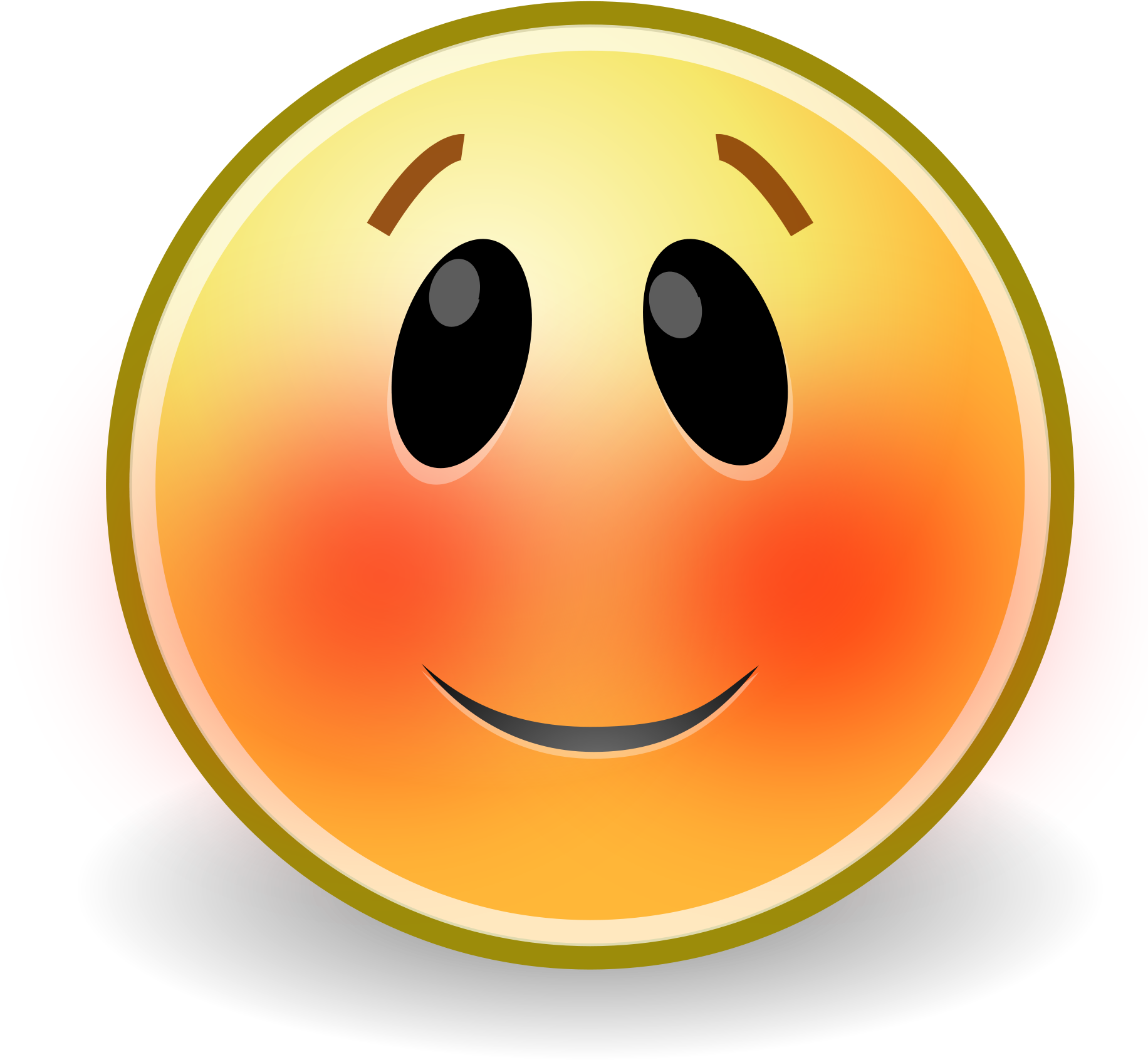 File - Face-blush - Svg - Blushing Smiley (1024x1024), Png Download