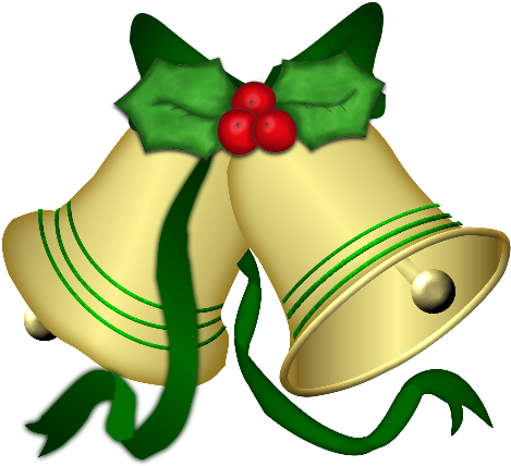 Free Clipart Christmas Bells With Holly Clipartxtras - Merry Christmas Flower Png (565x510), Png Download