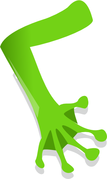 Frog Wave Right Clip Art At Clker - Monster Arms Clip Art (354x593), Png Download