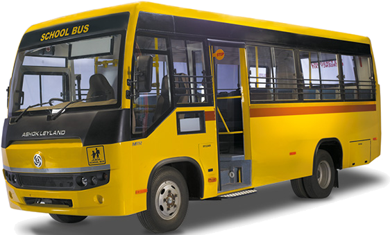Indian School Bus Png - Ashok Leyland School Bus 26 Seater Price (586x340), Png Download
