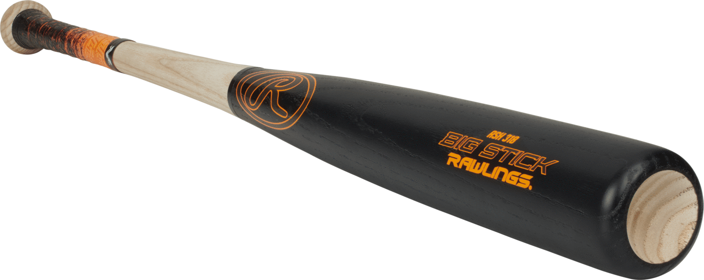 Angle View Of Rawlings Big Stick Adult Ash Wood Baseball - Baseball Bat (1400x558), Png Download