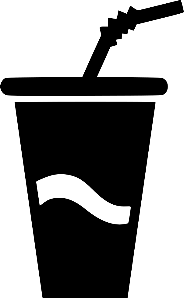 Big Paper Cup Drink Soda Water Comments - Hamburger And Fries Icon Png (604x980), Png Download