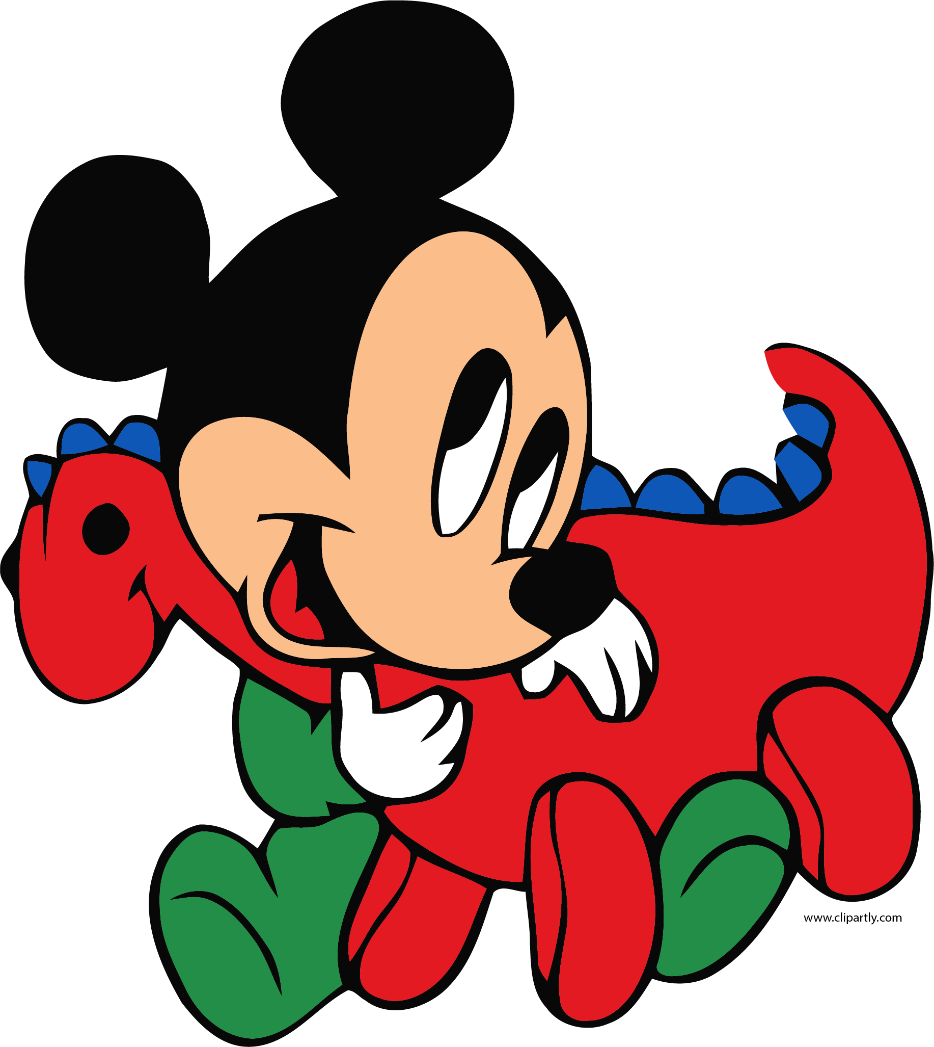 Baby Mickey Dinosaur Doll Wallpaper Clipart Png - Baby Mickey Mouse Red (1834x2054), Png Download