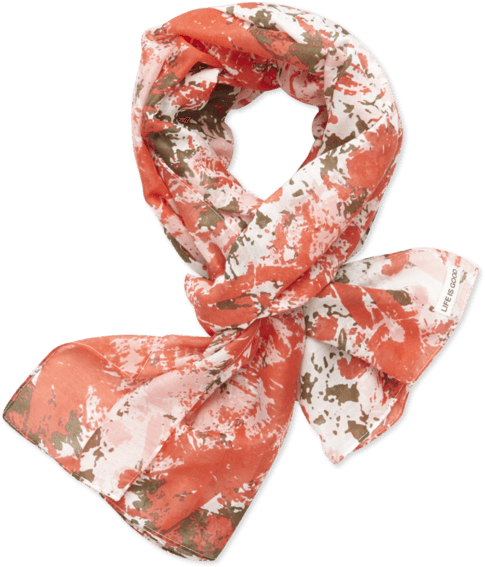 Camo Summer Scarf - Life Is Good Women's Summer Camo Scarf, Chili Red, (570x570), Png Download