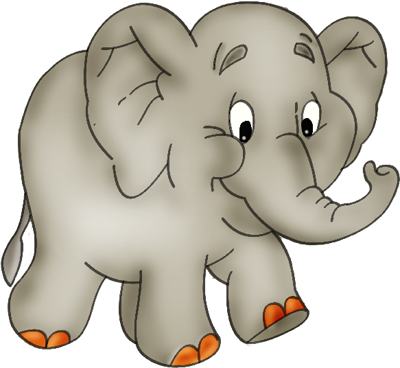 Elephant Cartoon Clip Art - Elephant Clipart Png (600x600), Png Download