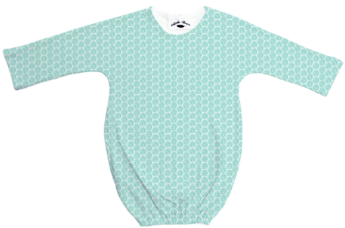 Teal Watercolor Heaxagon Long Sleeve Sleeper - Watercolor Painting (499x342), Png Download