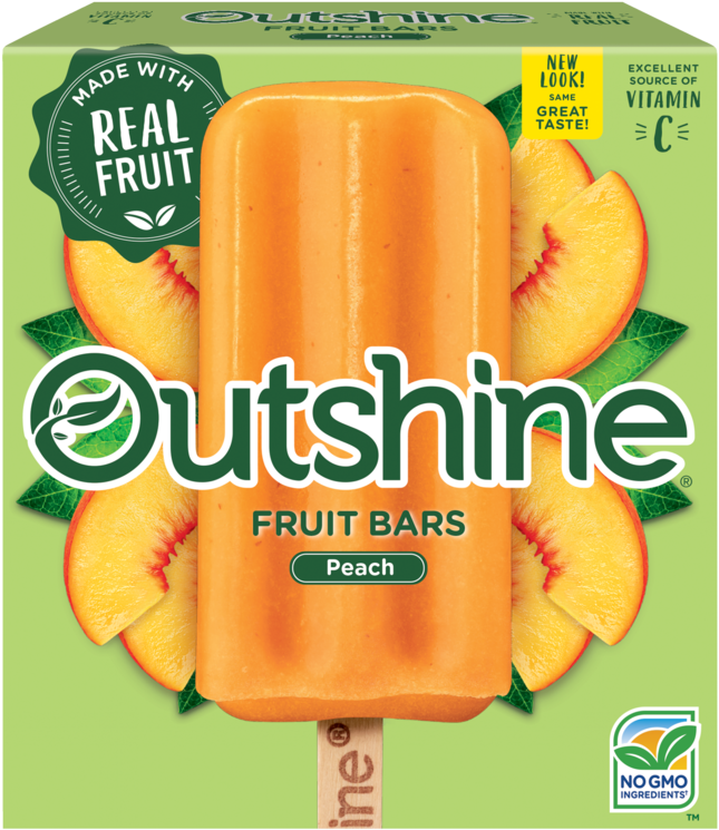 Outshine Peach Fruit Bars - Outshine Fruit Bars Coconut (750x750), Png Download