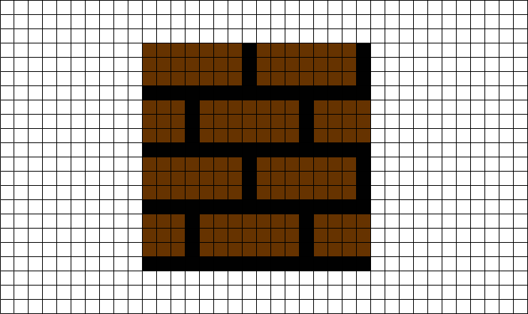 Super Mario Brick Pixel Art Grid (740x441), Png Download